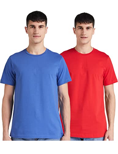 Amazon Brand – Symbol Men’S Solid Regular Fit T-Shirt (Pack Of 2) (Aw20Symtee44_Multicolour M)