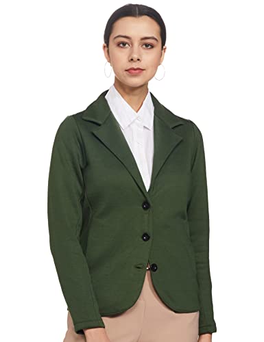 Styleville.In Women’S Casual Jacket (Sjkf450289_Dark Green Extra Large)