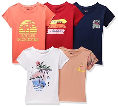 Amazon Brand – Symbol Girl’S Regular Fit T-Shirt (Ss21Smgyteepo5-616_Multi 3 7-8 Years)