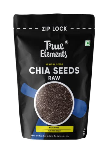 True Elements Chia Seeds 500Gm – Raw Chia Seeds | Organic Chia | Seeds For Eating | Diet Snacks | Seeds For Weight Loss | High Protein Seeds