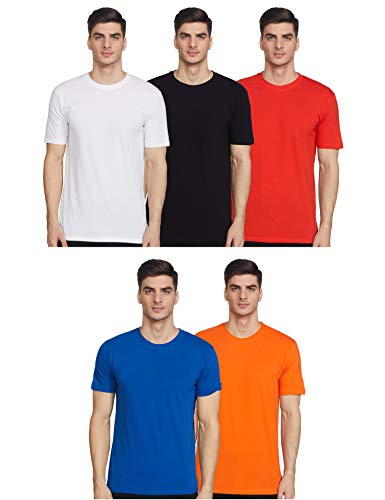 Joshua Tree Men’S Plain Regular Fit T-Shirt (Pack Of 5) (Wrbnbo-16_Multicolour S)
