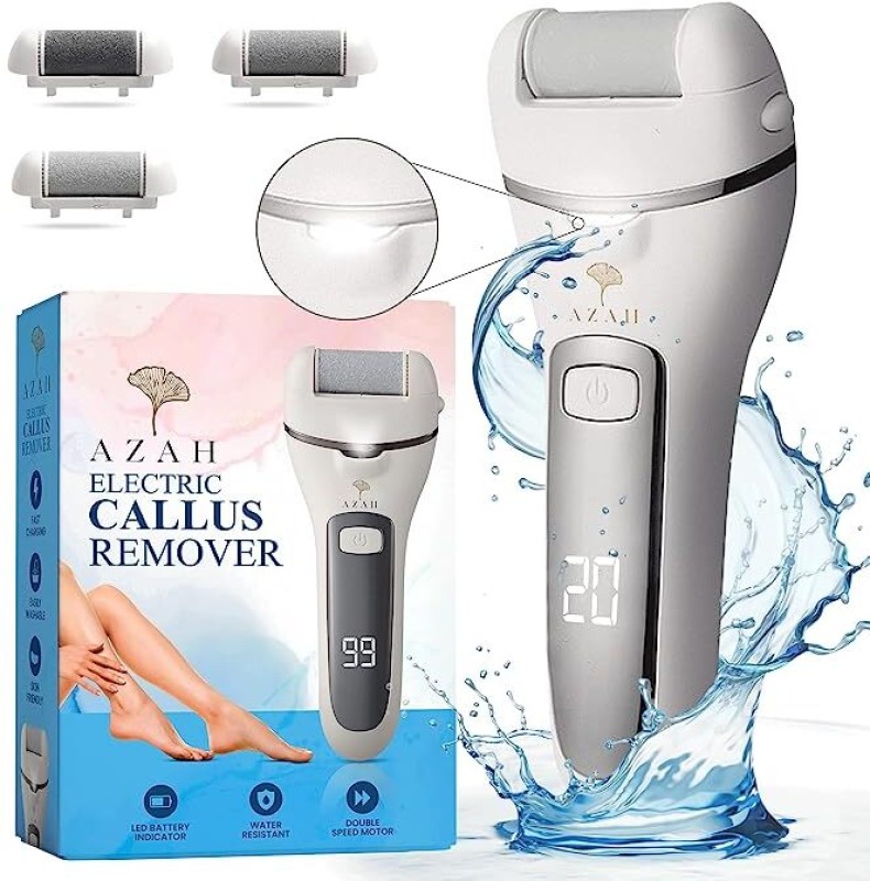Azah Electric Callus Remover | Feet Care| Removes Dead Skin | Rechargeable & Washable