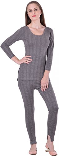 Lux Inferno Women’S Plain/Solid Thermal Set (Inf_Lad_Ch_Long_3Q_Rn_Tro_Set_95_Grey_Xl)