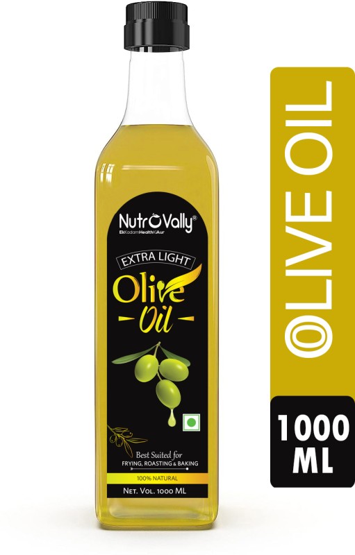 Nutrovally Olive Oil (Jaitun Oil) For Cooking | Zero Cholesterol & Trans Fat | 100% Vegan Olive Oil Plastic Bottle(1 L)