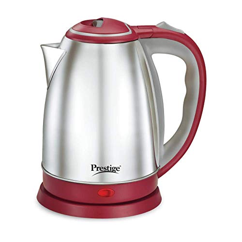 Prestige Pkoss 1.5 1500 Watts Kettle | Red | 1.8 Litre | Automatic Cut-Off | Power Indicator | Single-Touch Lid Locking | 360 Degree Swivel Base | Concealed Elements
