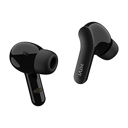 Mivi Duopods A25 Bluetooth Truly Wireless In Ear Earbuds With Mic With 40Hours Battery, 13Mm Bass Drivers & Made In India. With Immersive Sound Quality, Voice Assistant, Touch Control (Black)
