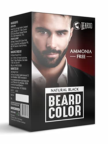 Beardo Beard Color For Men – Natural Black, 60Ml | Long Lasting | No Ammonia | Easy To Apply, No Stain Beard Hair Colour For Men | Skin Friendly Hair Dye