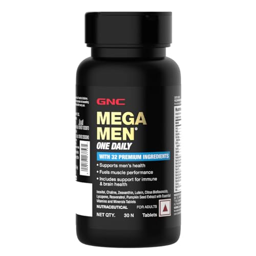 Gnc Mega Men One Daily Multivitamin For Men | Promotes Men’S Well-Being | Fuels Muscle Performance | Boosts Immunity | Improves Memory & Focus | 32 Premium Ingredients (30 Tablets)