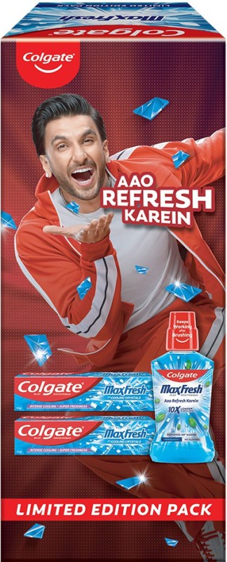 Colgate Maxfresh Blue Gel Toothpaste – 150G X 2 & Plax Peppermint Mouthwash – 500Ml Toothpaste(3)