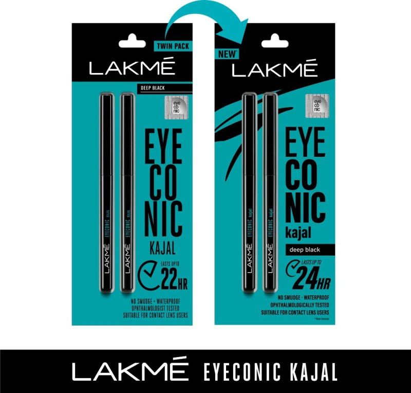 Lakmé Eyeconic Kajal Twin Pack(Deep Black, 0.7 G)