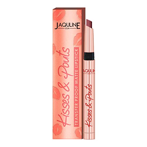 Jaquline Usa Kisses & Pouts Transfer Proof,Smudge Proof & Enriched With Vitamin E Matte Lipstick 1.4Gm Angel Kiss 05