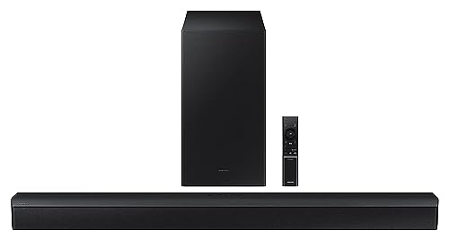 Samsung 300W 2.1Ch Dolby Digital 3 Speakers Wireless Subwoofer, And Dts Virtual X Bluetooth Soundbar (Hw-C45E/Xl, Black, 2.1 Channel)