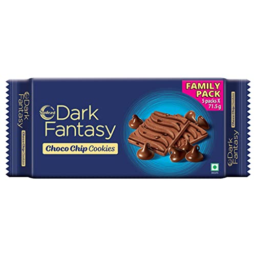 Sunfeast Dark Fantasy Choco Chip, Chocolate Cookies Loaded With Choco Chips, 357.5G