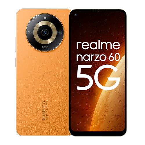 Realme Narzo 60 5G (Mars Orange,8Gb+256Gb) | 90Hz Super Amoled Display | Ultra Premium Vegan Leather Design | With 33W Supervooc Charger