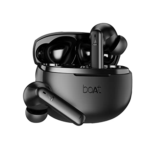 Boat Airdopes 170 Tws Earbuds With 50H Playtime, Quad Mics Enx™ Tech, Low Latency Mode, 13Mm Drivers, Asap™ Charge, Ipx4, Iwp™, Touch Controls & Bt V5.3(Classic Black)