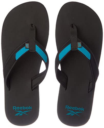 Reebok Men Textile/Synthetic Drift Flip Swim Flip Flop Black/Sea Port Teal Uk-10