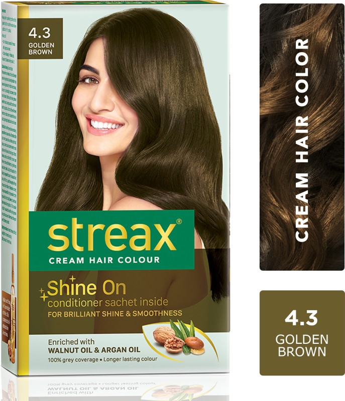 Streax Cream Hair Colour-Pack Of 2 , Golden Brown No-4.3