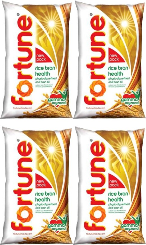 Fortune Health Rice Bran Oil Pouch(4 X 1 L)