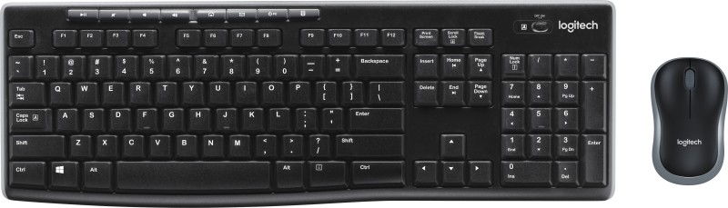 Logitech Mk270R Wireless Combo Keyboard(Black)