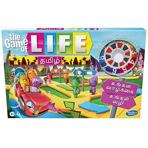 Hasbro Gaming The Game Of Life Game In Tamil (தமிழ்) For 2 To 4 Players, For Kids Ages 8 And Up, Includes Colorful Pegs(Multicolor)