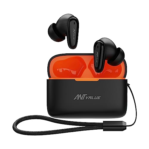 Ant Value Wave 40 Tws, Wireless Earbuds Bluetooth 5.3 Headphones With 45Ms Ultra Low-Latency And 40 Hrs Talk Time,Ergonomic Design,Deep Bass Music Mode Headset Built-In Microphone, Stereo Sound, Black