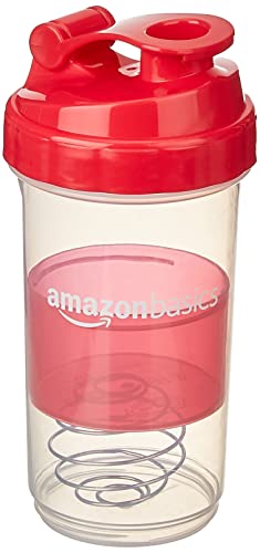 Amazon Basics Sports Shaker Bottle With Storage Compartment And Blender Ball