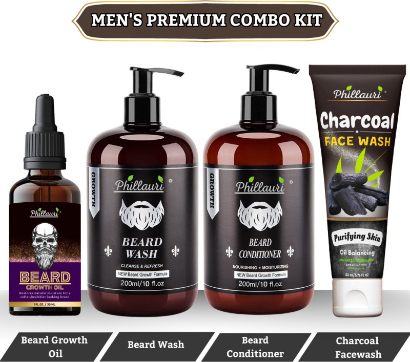 Phillauri Beard Care Combo Kit All In One Kit(4 Items In The Set)