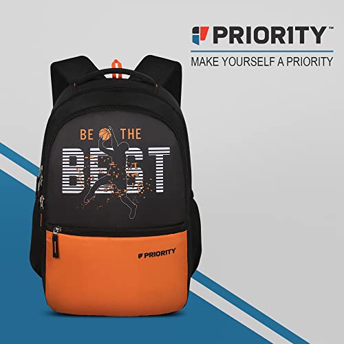 Priority Target 003 Be The Best 32 Litres Black Polyester Stylish College Bag | Printed Backpack Unisex Bag For College Office Suitable For Men & Women (25896)