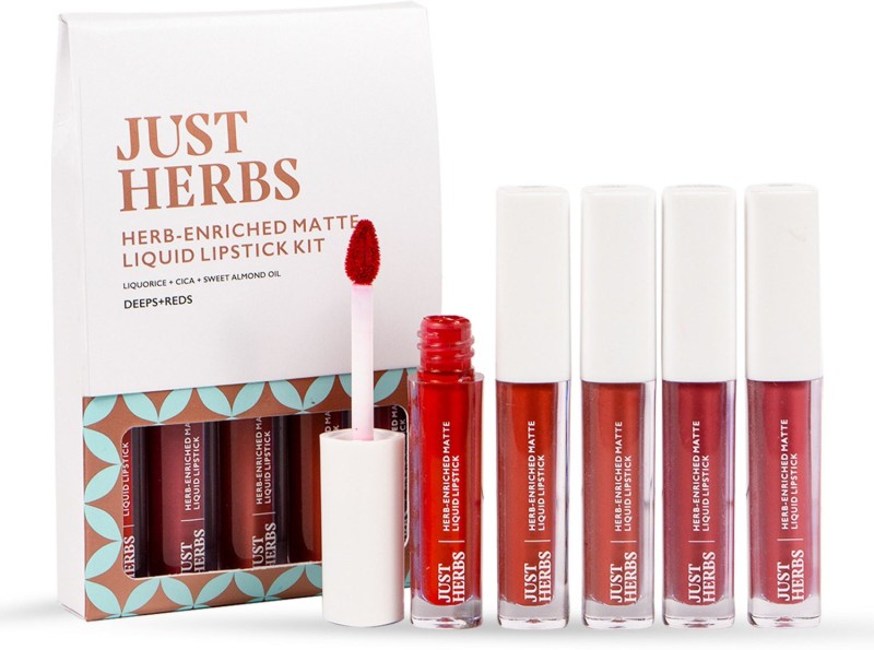 Just Herbs Matte Liquid Lipstick Kit Set Of 5 With Sweet Almond Oil(Multicolor, 10 Ml)