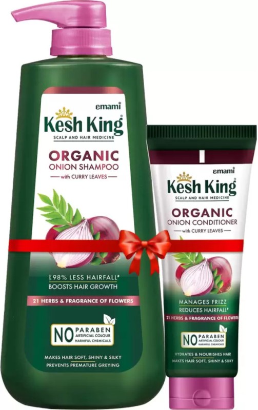 Kesh King Onion Shampoo 600Ml + Keshking Onion Conditioner 200Ml(800 Ml)