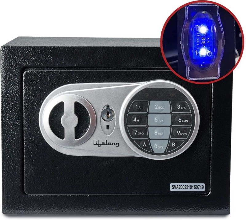Lifelong 8.6 Litres Home Safe 0.3 Cubic Feet With Led Safe Locker(Digital, Key Lock, Keypad)