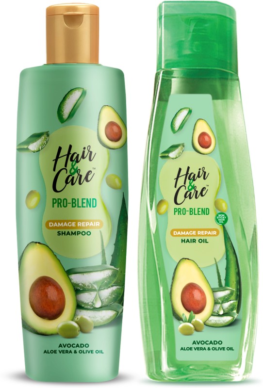 Haircare Pro Blend Damage Repair Combo (300Ml Shampoo+ 300Ml Hair Oil) | Avocado, Aloe Vera & Olive Oil | For Dry Frizzy & Damaged Hair(2 Items In The Set)