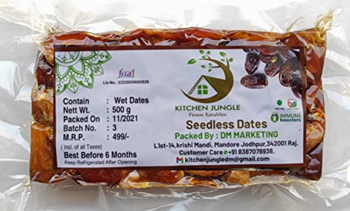 Kitchen Jungle Seedless Dates 1Kg Pin Khajur Arabian Dates, Dates Dry Fruit