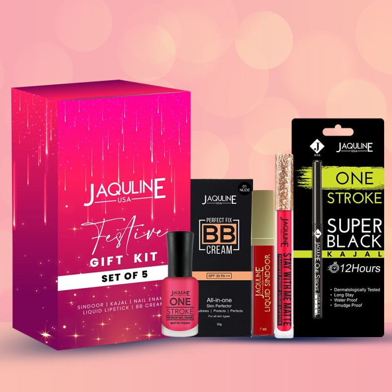 Jaquline Usa Wedding Makeup Gift Set – Sindoor+Kajal+Nail Paint+ Lipstick+Bb Cream