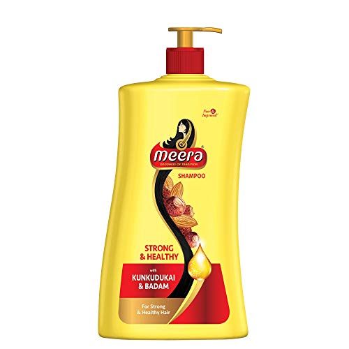 Meera Strong And Healthy Shampoo, With Goodness Of Kunkudukai & Badam,Gives Soft & Smooth Hair, For Men And Women,Paraben Free, 1L
