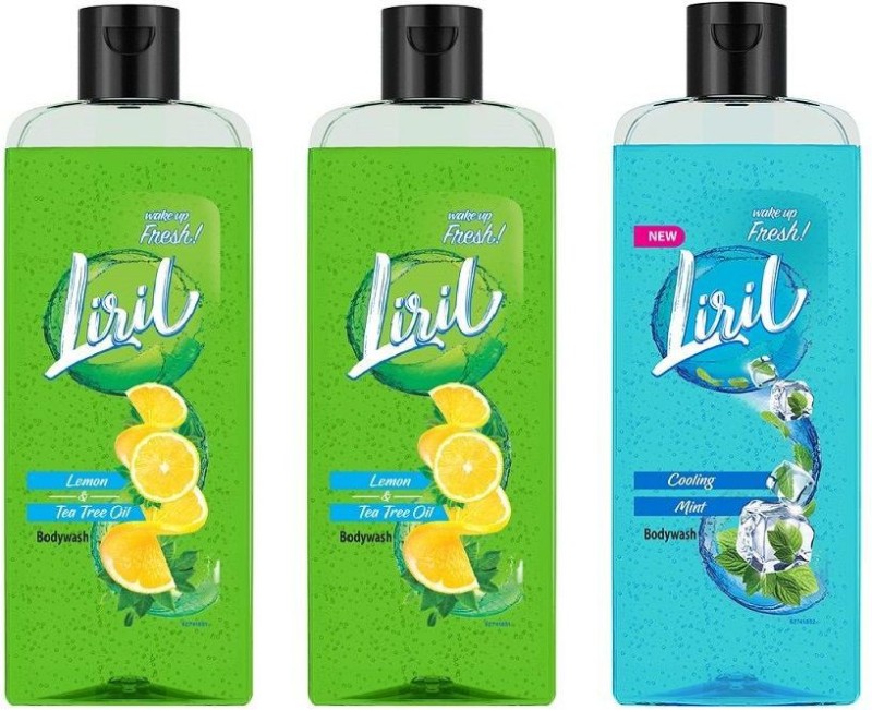 Liril Lemon And Tea Tree Oil Body Wash 250 Ml + Cooling Mint Body Wash 250 Ml(3 X 250 Ml)