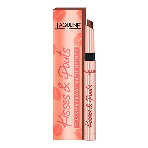 Jaquline Usa Kisses & Pouts Transfer Proof,Smudge Proof & Enriched With Vitamin E Matte Lipstick 1.4Gm French Kiss 01