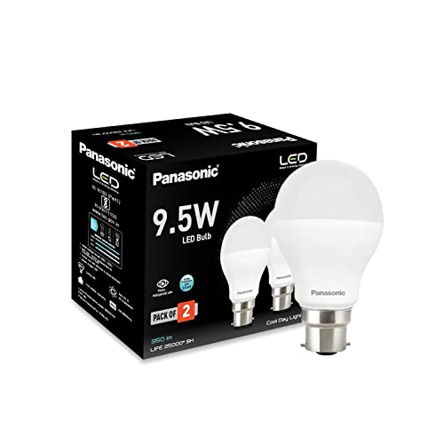 Panasonic 9.5 Watt Led Bulb With Surge Protection Upto 3.5Kv (Cool Day Light, Pack Of 2), B22