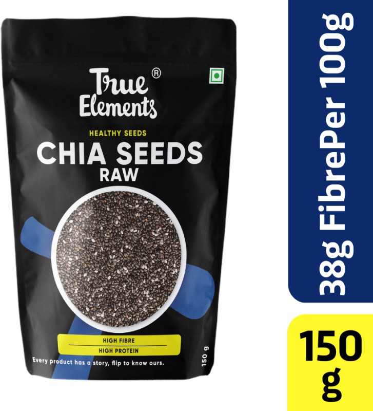 True Elements Raw Chia Seeds For Weight Loss With Omega 3 , Zinc & Fiber, Calcium Rich Chia Seeds(150 G)