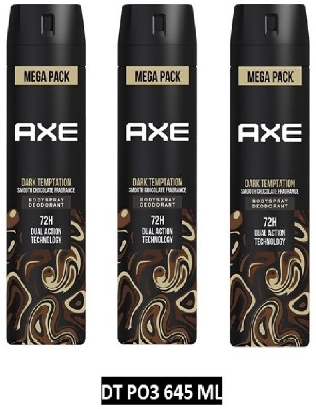 Axe Dark Temptation Deodorant Spray  –  For Men(645 Ml, Pack Of 3)
