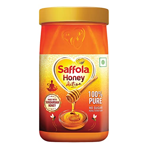 Saffola Honey Active, Made With Sundarban Forest Honey, 100% Pure Honey, No Sugar Adulteration, 1Kg