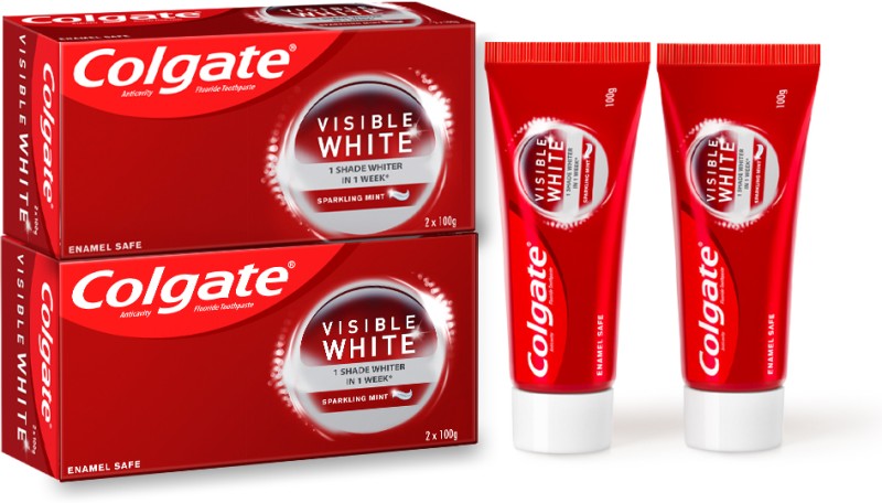 Colgate Visible White Sparkling Mint – 200Gm Saver Pack (Pack Of 2) Toothpaste(400 G, Pack Of 2)