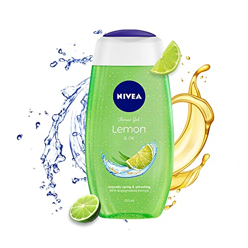 Nivea Body Wash, Lemon & Oil Shower Gel, Pampering Care With Refreshing Scent Of Lemon, 250Ml