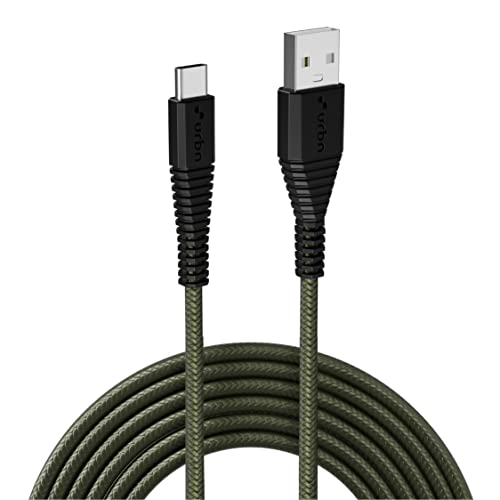 Urbn Usb Type-C 3.4A Fast Charging Cable (5Ft) – Unbreakable Nylon Braided, Quick Charge Compatible With Samsung, Oneplus, And All C Type Devices – Charge & Data Transfer – Rugged Cable – Camo