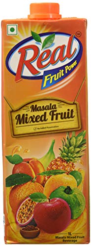 Real Masala Mixed Fruit Juice – 1L | No Added Preservatives,No Artificial Colours & Artificial Flavours | Goodness Of Best Fruits With Chatpata Masala | Daily Dose Of Fruit Nutrition | Tasty, Refreshing & Energizing Fruit Drink