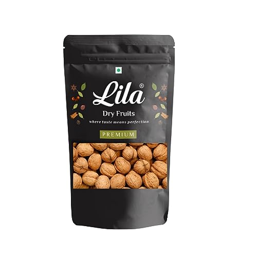 Lila Dry Fruits 100% Natural Raw Walnut Inshells 1000G (1Kgs) Value Pack | Premium Sabut Akrot | High In Protein & Iron | Low Calorie Nut | Dry Fruit