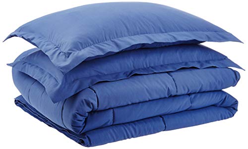 Amazon Basics Down-Alternative Comforter Set With Pillow Covers- Navy, King