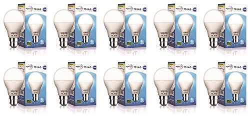 Wipro 9W Led Bulb Cool Day Light – Tejas (Pack Of 10) – Regular White Light, B22D