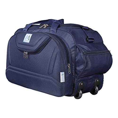 M Medler Epoch Nylon 55 Litres Waterproof Strolley Duffle Bag- 2 Wheels – Luggage Bag – (Navy Blue)