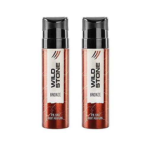 Wild Stone Bronze Perfume Body Spray No Gas Deo For Men Combo Pack Of 2 (120Ml Each)